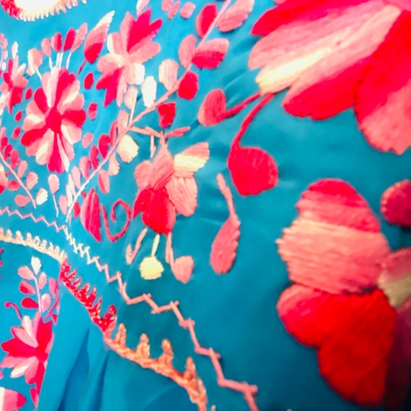 Mexican dress floral tunic flare maxi - Picture 2 of 2